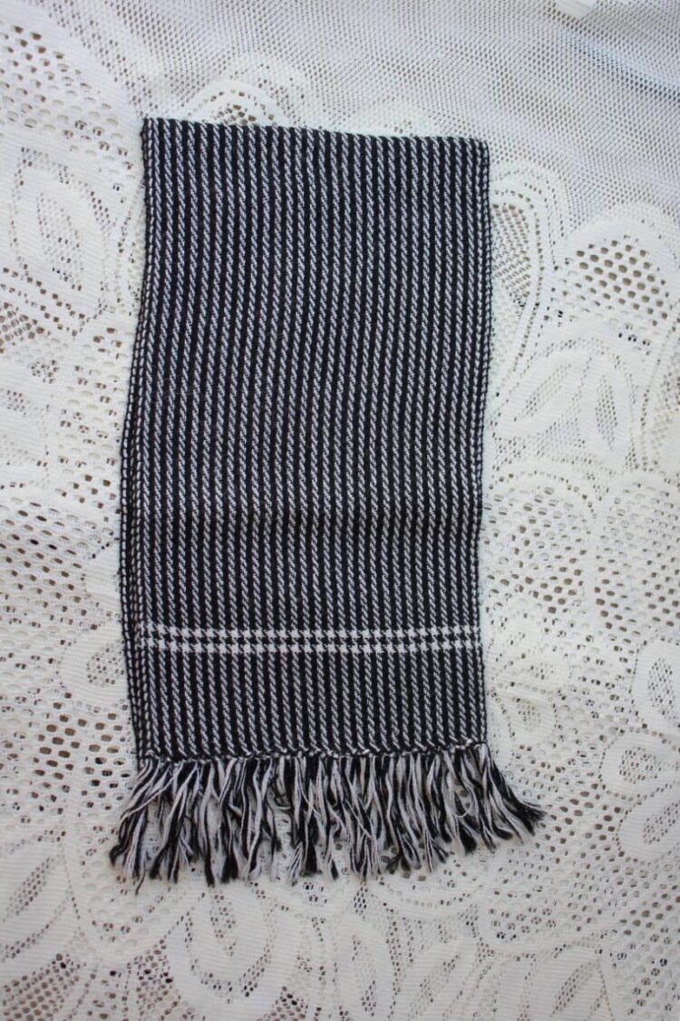 Baby Alpaca Scarf Lines Dark Grey